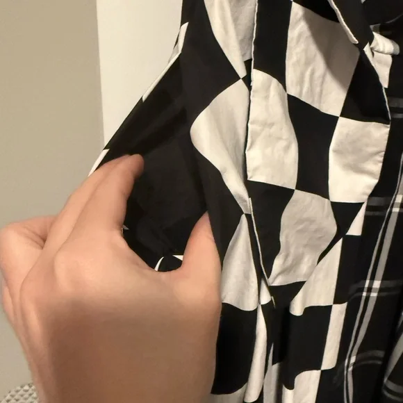 Christopher John Rogers Dress in Black and White Checkered Pattern - Picture 9 of 10